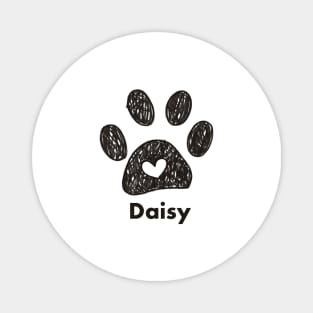 Daisy name made of hand drawn paw prints Magnet